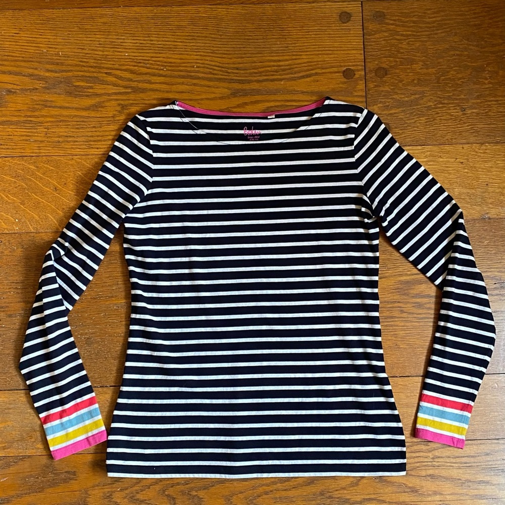 EUC Boden Long Sleeve Striped Breton Shirt